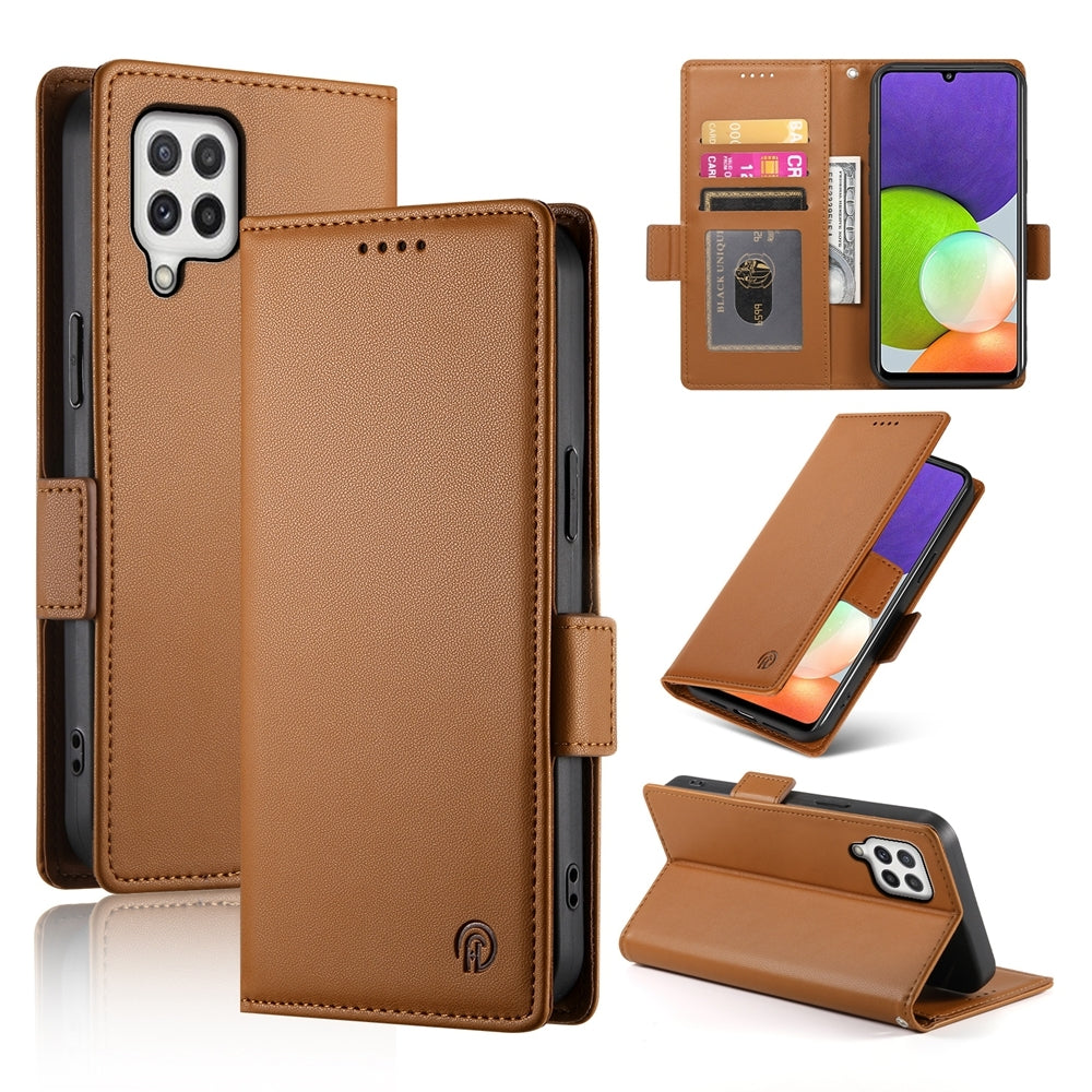 Samsung Galaxy A22 4G Wallet Case - Luxury Magnetic PU Leather Flip Cover with Card Slots, Stand & Shockproof Protection