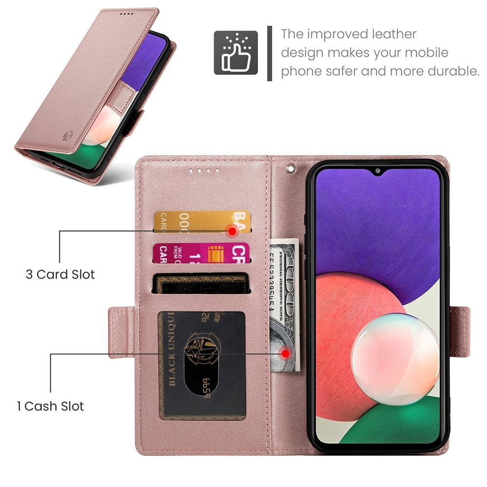 Samsung Galaxy F42 5G Wallet Case - Luxury Magnetic PU Leather Flip Cover with Card Slots, Stand & Shockproof Protection