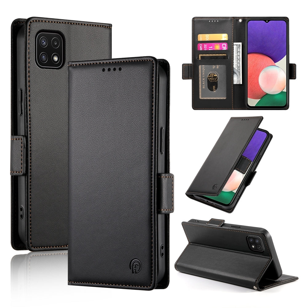 Samsung Galaxy A22 5G Wallet Case - Luxury Magnetic PU Leather Flip Cover with Card Slots, Stand & Shockproof Protection
