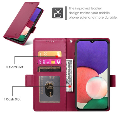 Samsung Galaxy A22 5G Wallet Case - Luxury Magnetic PU Leather Flip Cover with Card Slots, Stand & Shockproof Protection
