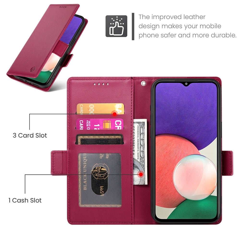 Samsung Galaxy F42 5G Wallet Case - Luxury Magnetic PU Leather Flip Cover with Card Slots, Stand & Shockproof Protection