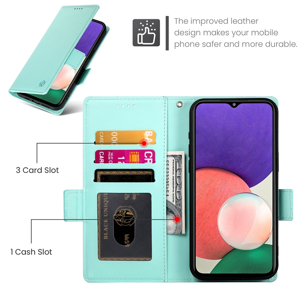 Samsung Galaxy F42 5G Wallet Case - Luxury Magnetic PU Leather Flip Cover with Card Slots, Stand & Shockproof Protection