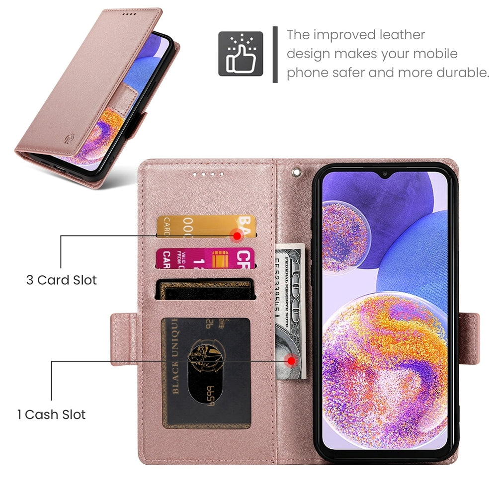 Samsung Galaxy A23 4G/5G Wallet Case - Luxury Magnetic PU Leather Flip Cover with Card Slots, Stand & Shockproof Protection
