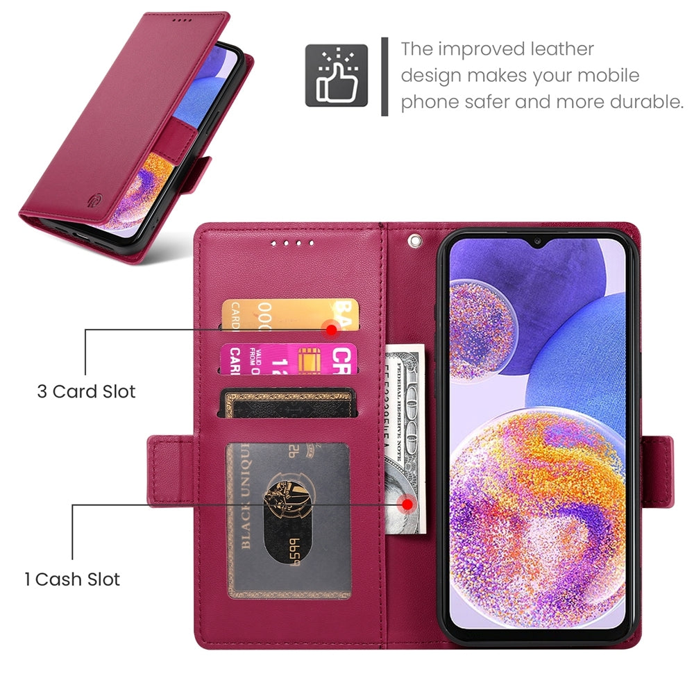 Samsung Galaxy A23 4G/5G Wallet Case - Luxury Magnetic PU Leather Flip Cover with Card Slots, Stand & Shockproof Protection