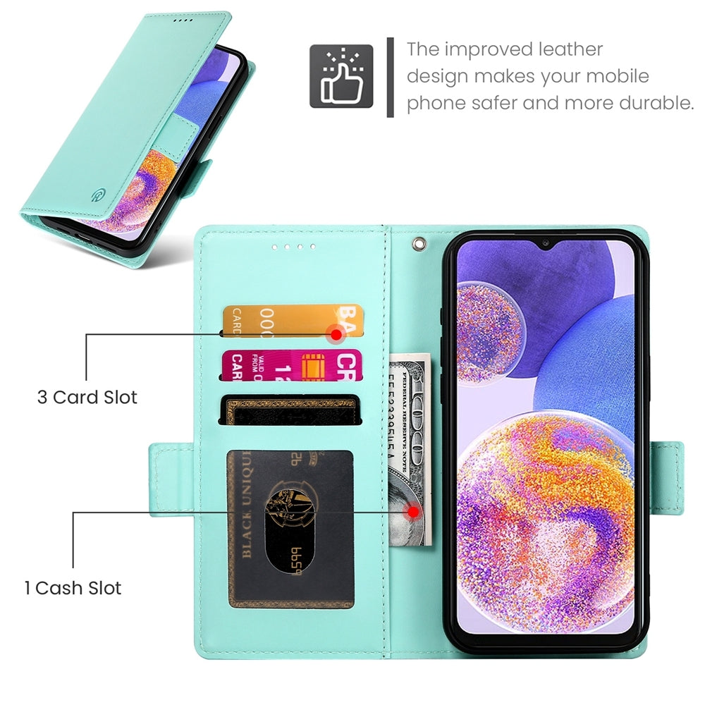 Samsung Galaxy A23 4G/5G Wallet Case - Luxury Magnetic PU Leather Flip Cover with Card Slots, Stand & Shockproof Protection