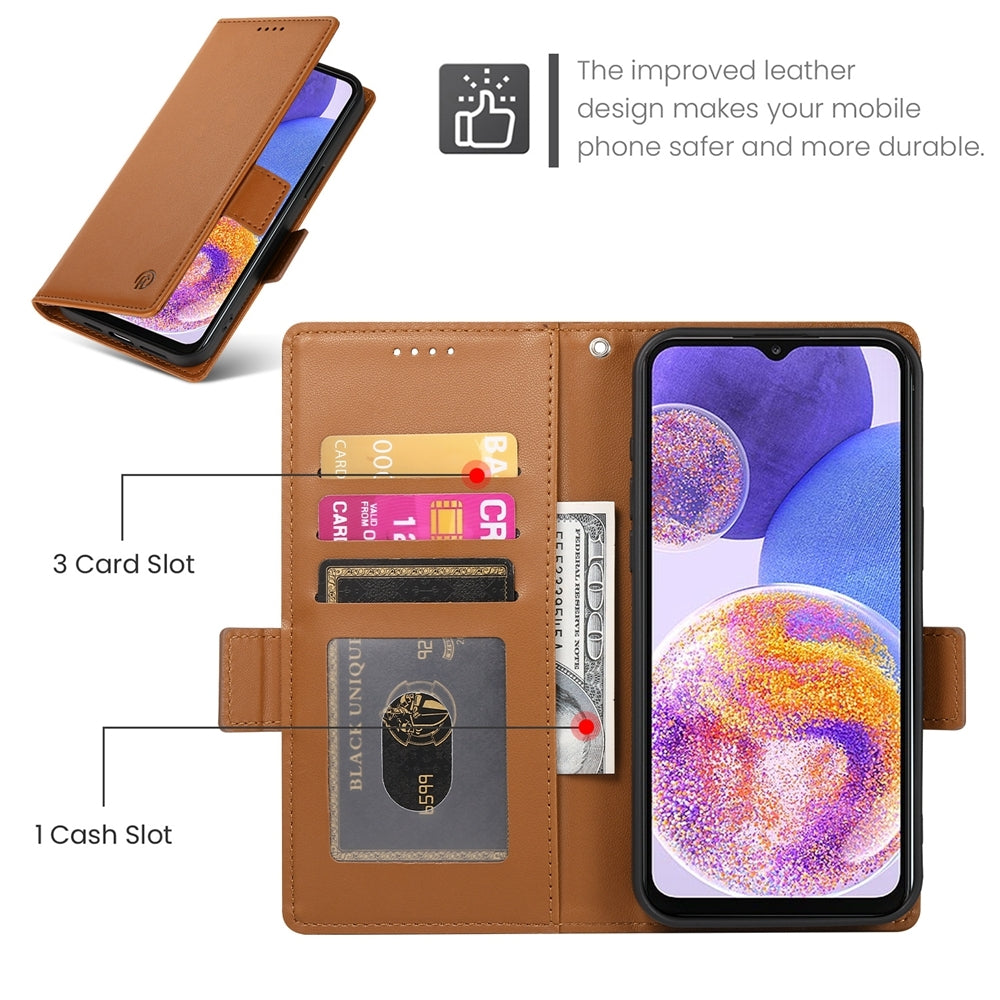 Samsung Galaxy A23 4G/5G Wallet Case - Luxury Magnetic PU Leather Flip Cover with Card Slots, Stand & Shockproof Protection