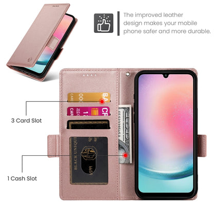 Samsung Galaxy A24 4G Global Wallet Case - Luxury Magnetic PU Leather Flip Cover with Card Slots, Stand & Shockproof Protection