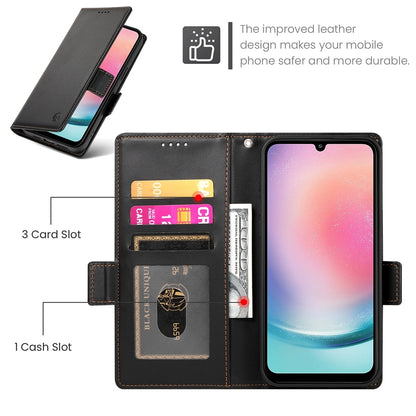 Samsung Galaxy A24 4G Global Wallet Case - Luxury Magnetic PU Leather Flip Cover with Card Slots, Stand & Shockproof Protection