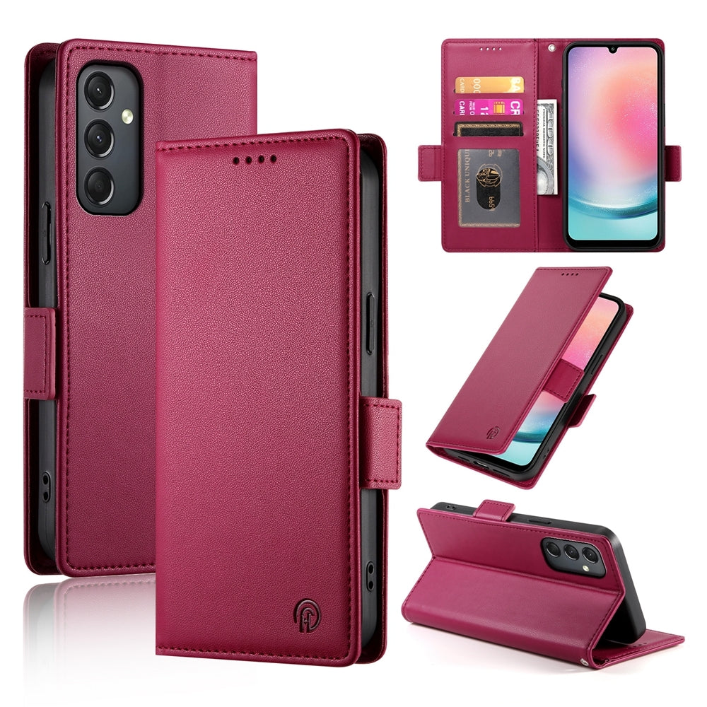 Samsung Galaxy A24 4G Global Wallet Case - Luxury Magnetic PU Leather Flip Cover with Card Slots, Stand & Shockproof Protection
