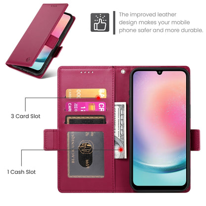 Samsung Galaxy A24 4G Global Wallet Case - Luxury Magnetic PU Leather Flip Cover with Card Slots, Stand & Shockproof Protection