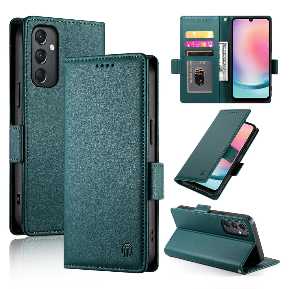 Samsung Galaxy A24 4G Global Wallet Case - Luxury Magnetic PU Leather Flip Cover with Card Slots, Stand & Shockproof Protection