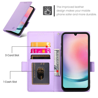 Samsung Galaxy A24 4G Global Wallet Case - Luxury Magnetic PU Leather Flip Cover with Card Slots, Stand & Shockproof Protection