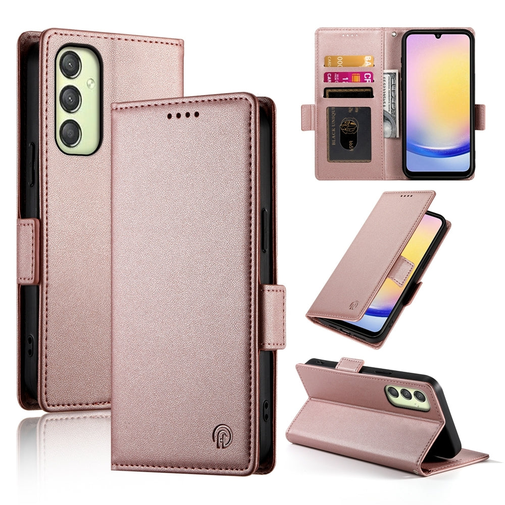 Samsung Galaxy A25 5G Global Wallet Case - Luxury Magnetic PU Leather Flip Cover with Card Slots, Stand & Shockproof Protection