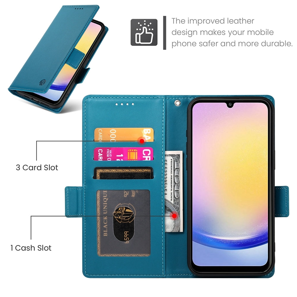 Samsung Galaxy A25 5G Global Wallet Case - Luxury Magnetic PU Leather Flip Cover with Card Slots, Stand & Shockproof Protection