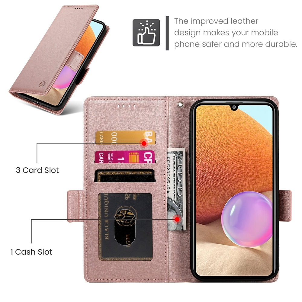 Samsung Galaxy A32 4G Wallet Case - Luxury Magnetic PU Leather Flip Cover with Card Slots, Stand & Shockproof Protection