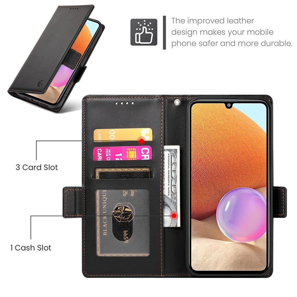 Samsung Galaxy A32 4G Wallet Case - Luxury Magnetic PU Leather Flip Cover with Card Slots, Stand & Shockproof Protection