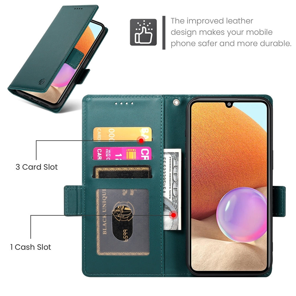 Samsung Galaxy A32 4G Wallet Case - Luxury Magnetic PU Leather Flip Cover with Card Slots, Stand & Shockproof Protection
