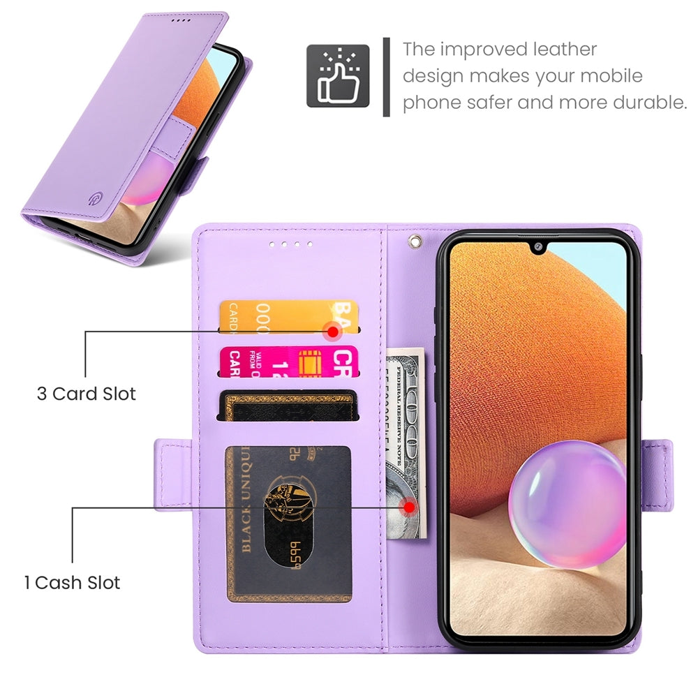 Samsung Galaxy A32 4G Wallet Case - Luxury Magnetic PU Leather Flip Cover with Card Slots, Stand & Shockproof Protection