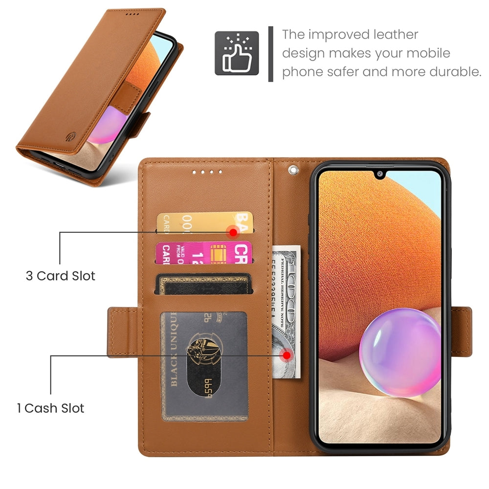 Samsung Galaxy A32 4G Wallet Case - Luxury Magnetic PU Leather Flip Cover with Card Slots, Stand & Shockproof Protection