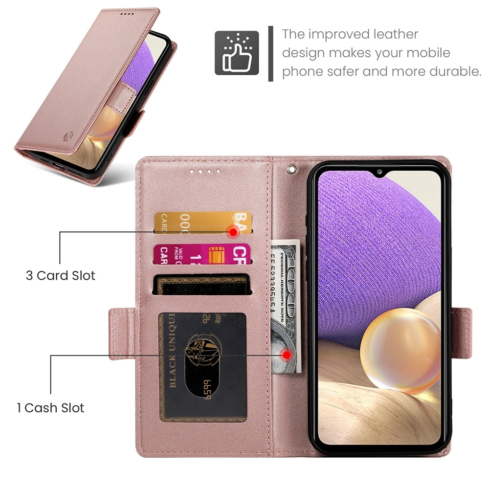 Samsung Galaxy M32 5G Wallet Case - Luxury Magnetic PU Leather Flip Cover with Card Slots, Stand & Shockproof Protection