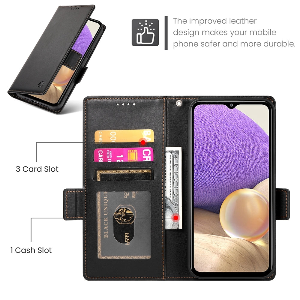 Samsung Galaxy M32 5G Wallet Case - Luxury Magnetic PU Leather Flip Cover with Card Slots, Stand & Shockproof Protection