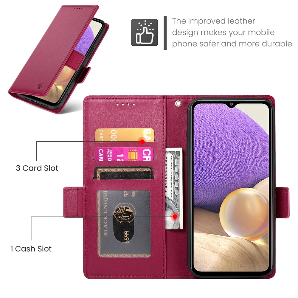 Samsung Galaxy A32 5G Wallet Case - Luxury Magnetic PU Leather Flip Cover with Card Slots, Stand & Shockproof Protection