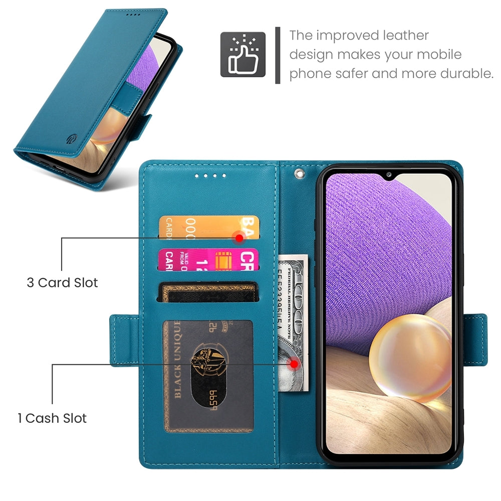 Samsung Galaxy M32 5G Wallet Case - Luxury Magnetic PU Leather Flip Cover with Card Slots, Stand & Shockproof Protection