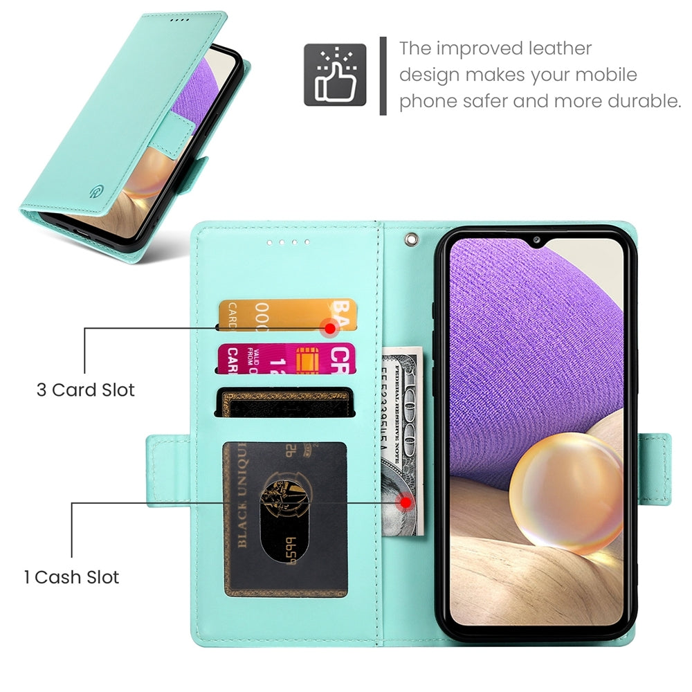 Samsung Galaxy A32 5G Wallet Case - Luxury Magnetic PU Leather Flip Cover with Card Slots, Stand & Shockproof Protection