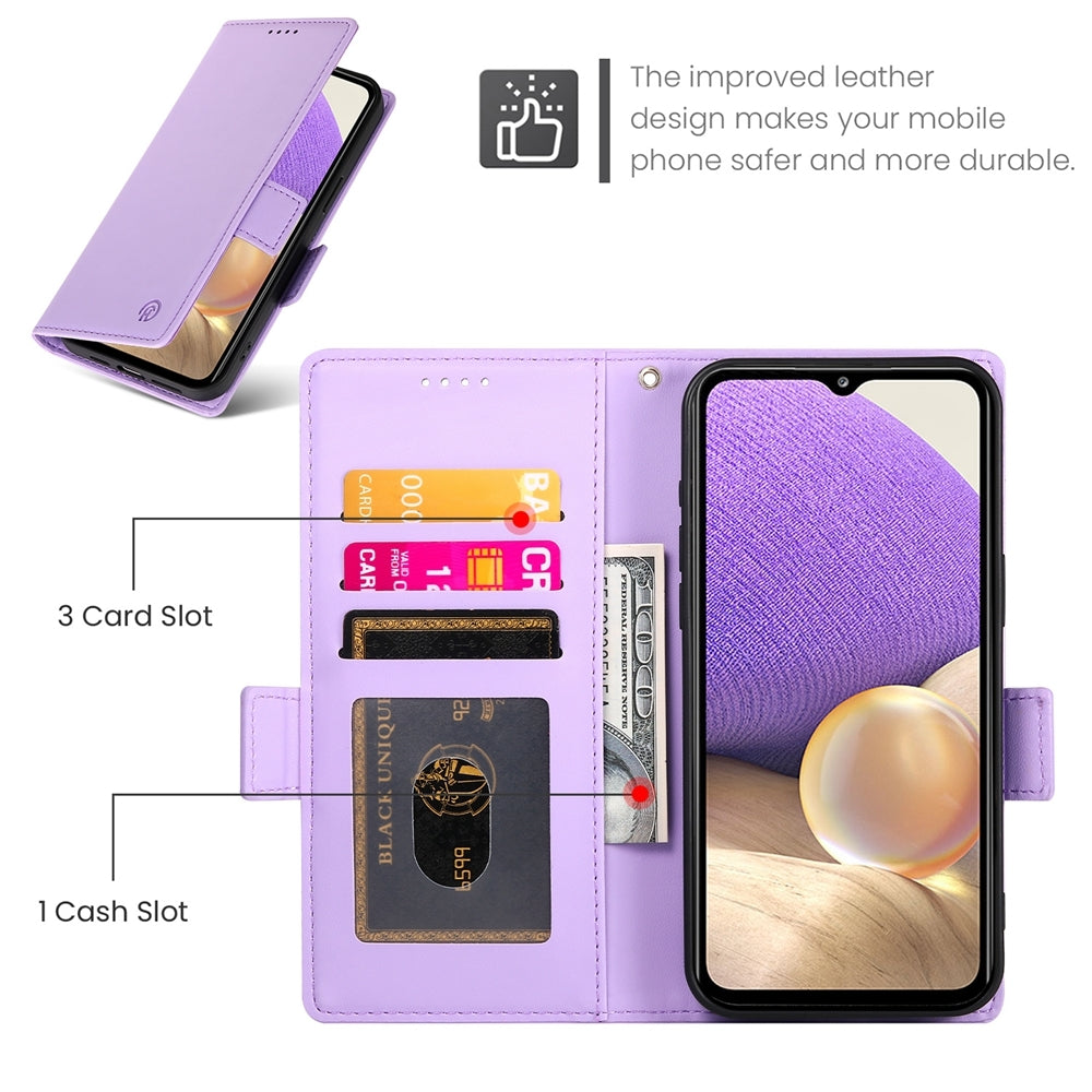 Samsung Galaxy A32 5G Wallet Case - Luxury Magnetic PU Leather Flip Cover with Card Slots, Stand & Shockproof Protection