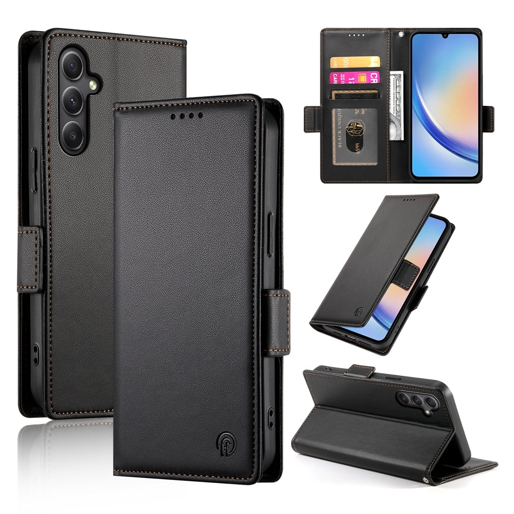 Samsung Galaxy A34 5G Wallet Case - Luxury Magnetic PU Leather Flip Cover with Card Slots, Stand & Shockproof Protection
