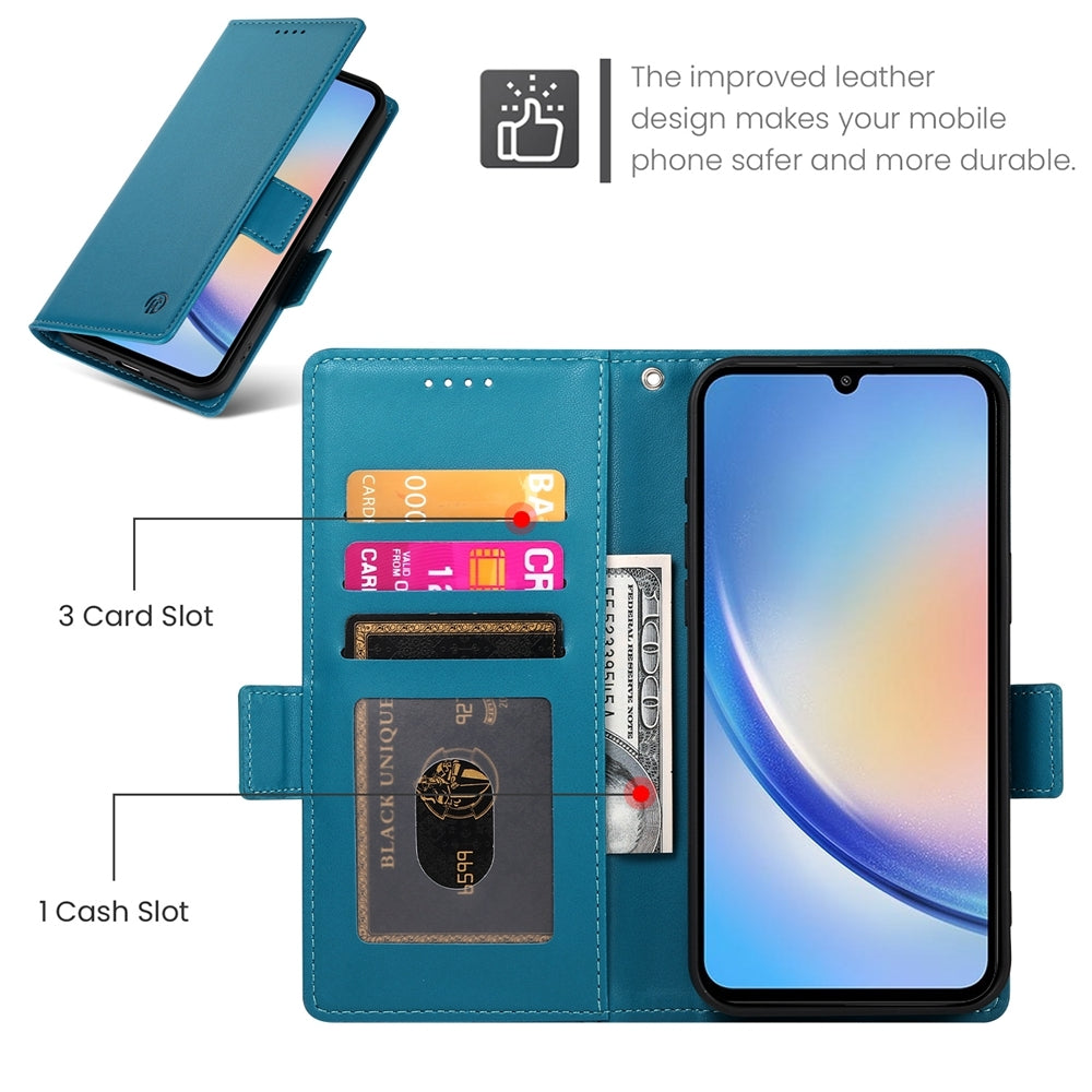 Samsung Galaxy A34 5G Wallet Case - Luxury Magnetic PU Leather Flip Cover with Card Slots, Stand & Shockproof Protection