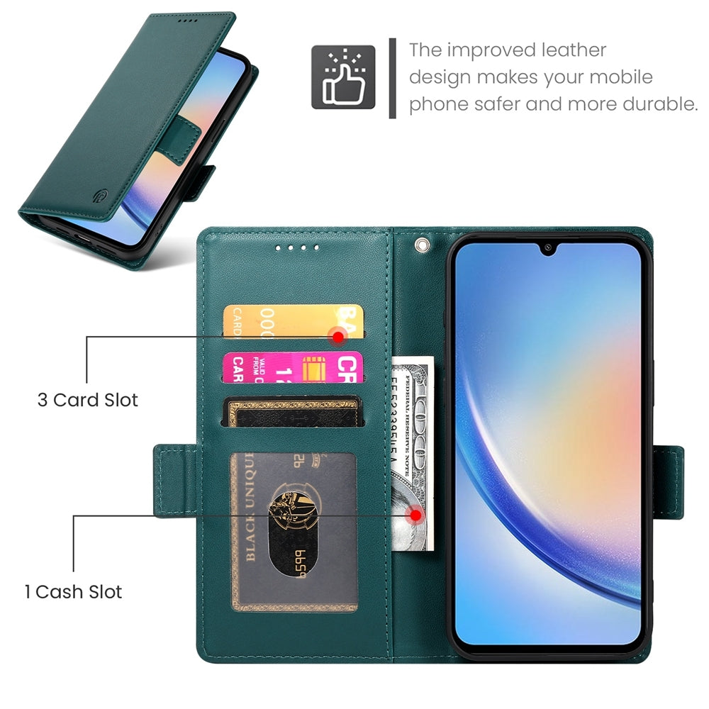 Samsung Galaxy A34 5G Wallet Case - Luxury Magnetic PU Leather Flip Cover with Card Slots, Stand & Shockproof Protection