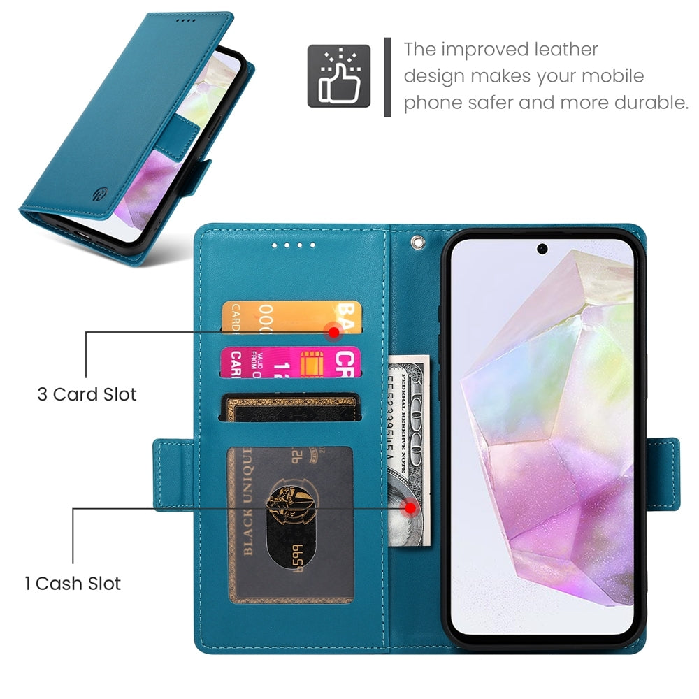 Samsung Galaxy A35 5G Wallet Case - Luxury Magnetic PU Leather Flip Cover with Card Slots, Stand & Shockproof Protection
