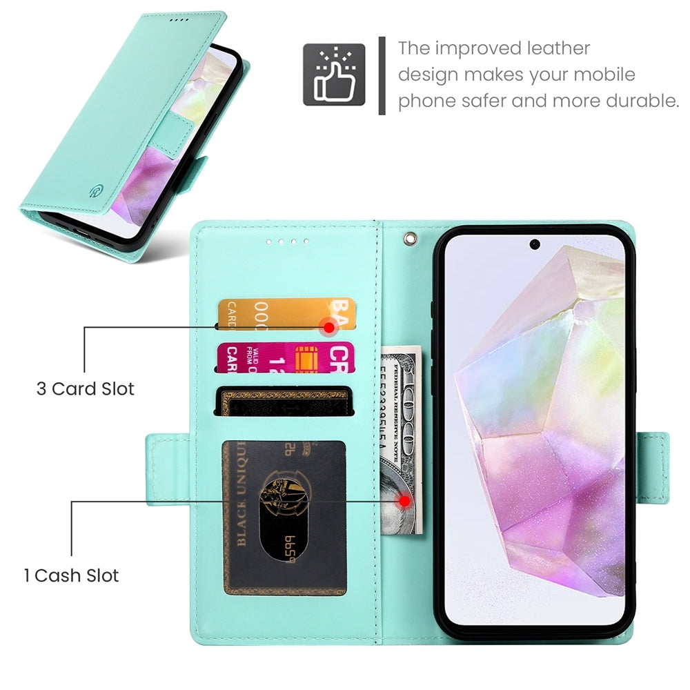 Samsung Galaxy A35 5G Wallet Case - Luxury Magnetic PU Leather Flip Cover with Card Slots, Stand & Shockproof Protection