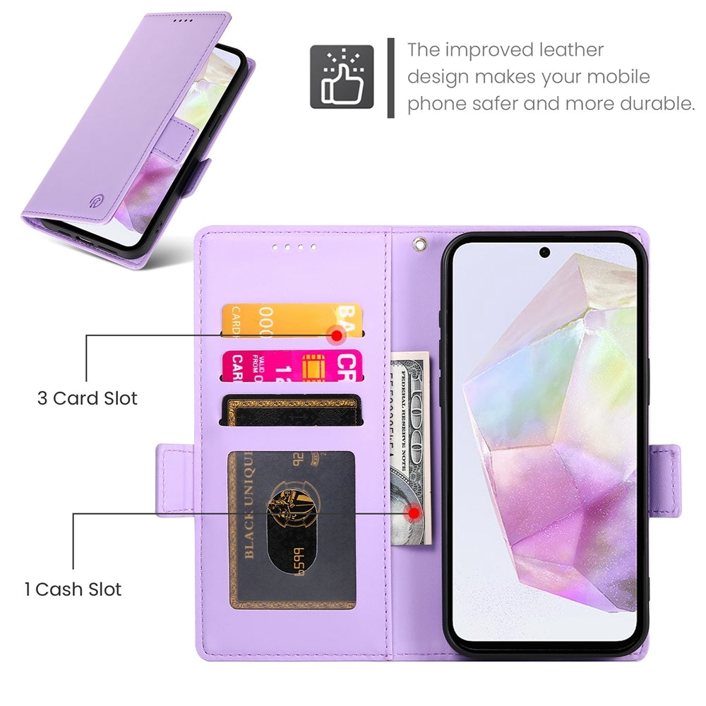 Samsung Galaxy A35 5G Wallet Case - Luxury Magnetic PU Leather Flip Cover with Card Slots, Stand & Shockproof Protection