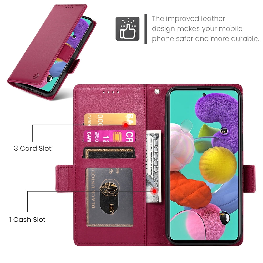 Samsung Galaxy A51 4G Wallet Case - Luxury Magnetic PU Leather Flip Cover with Card Slots, Stand & Shockproof Protection