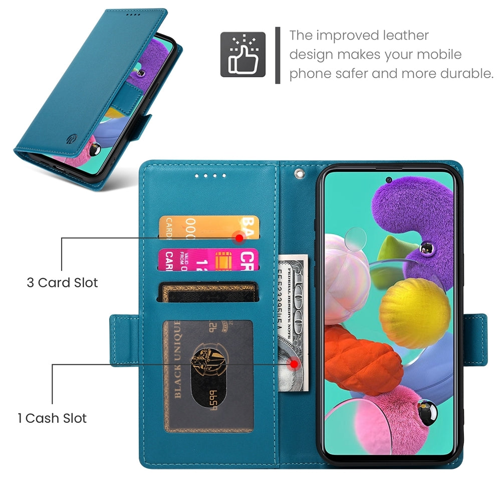 Samsung Galaxy A51 4G Wallet Case - Luxury Magnetic PU Leather Flip Cover with Card Slots, Stand & Shockproof Protection
