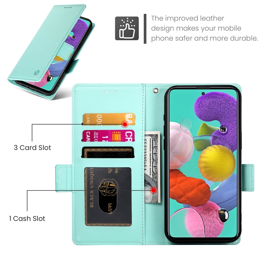 Samsung Galaxy M40s Wallet Case - Luxury Magnetic PU Leather Flip Cover with Card Slots, Stand & Shockproof Protection