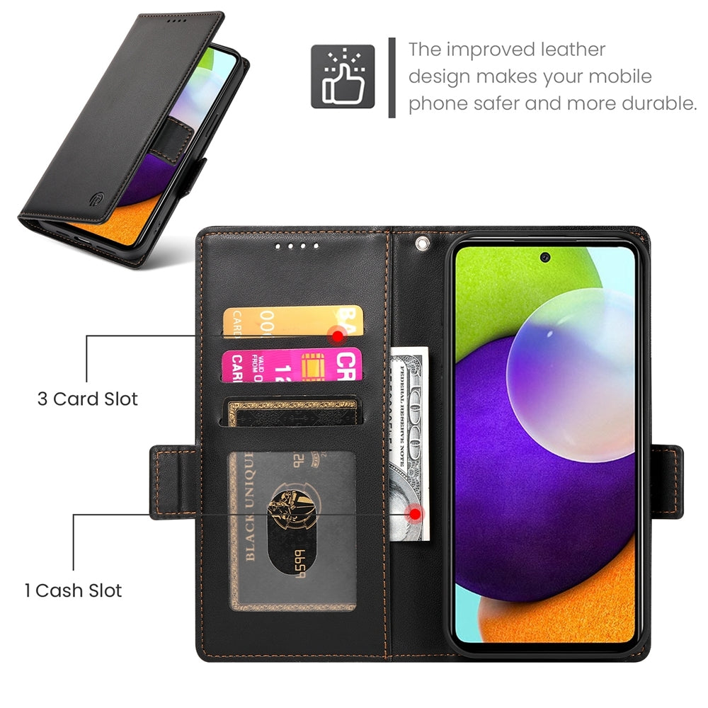 Samsung Galaxy A52 4G/5G Wallet Case - Luxury Magnetic PU Leather Flip Cover with Card Slots, Stand & Shockproof Protection
