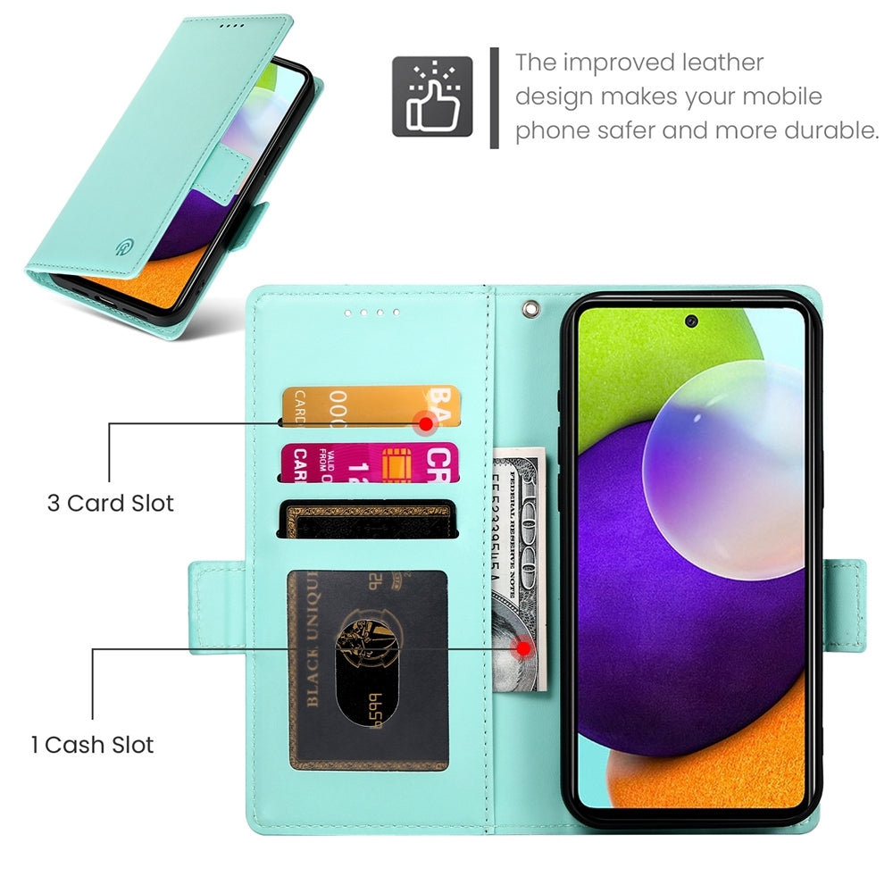 Samsung Galaxy A52 4G/5G Wallet Case - Luxury Magnetic PU Leather Flip Cover with Card Slots, Stand & Shockproof Protection