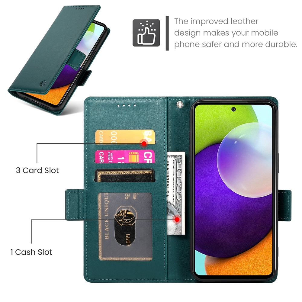 Samsung Galaxy A52 4G/5G Wallet Case - Luxury Magnetic PU Leather Flip Cover with Card Slots, Stand & Shockproof Protection