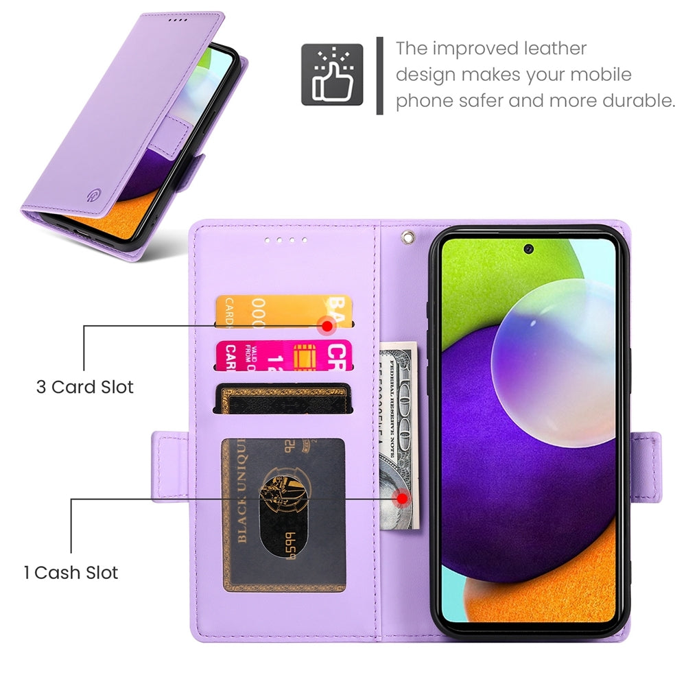 Samsung Galaxy A52 4G/5G Wallet Case - Luxury Magnetic PU Leather Flip Cover with Card Slots, Stand & Shockproof Protection