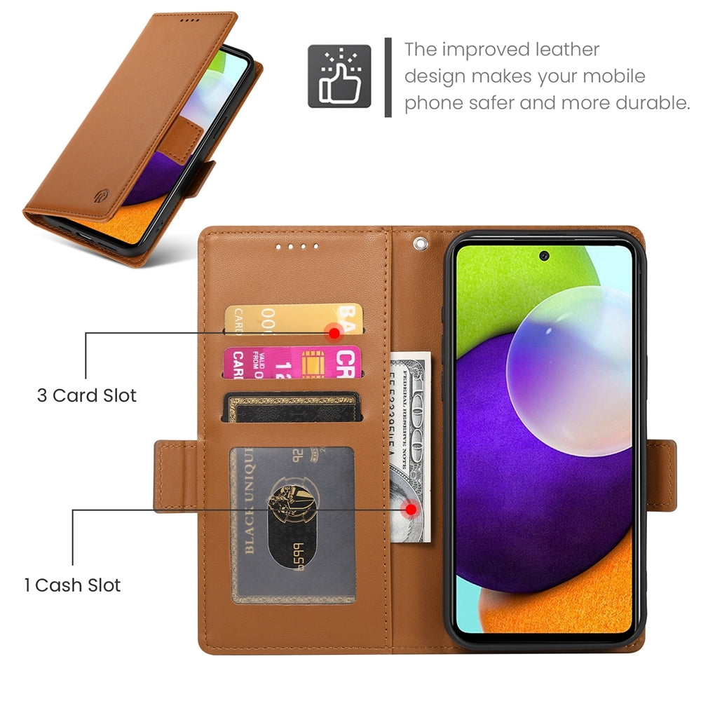 Samsung Galaxy A52 4G/5G Wallet Case - Luxury Magnetic PU Leather Flip Cover with Card Slots, Stand & Shockproof Protection