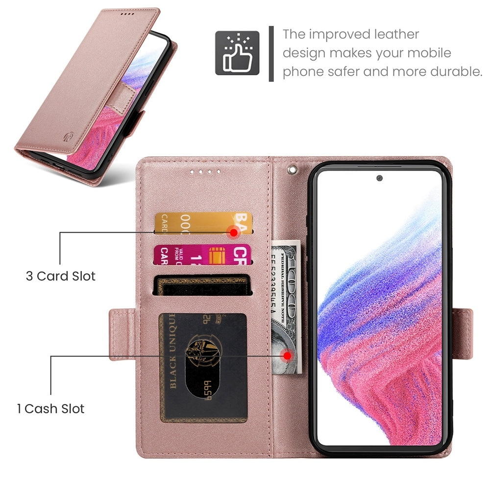 Samsung Galaxy A53 5G Wallet Case - Luxury Magnetic PU Leather Flip Cover with Card Slots, Stand & Shockproof Protection