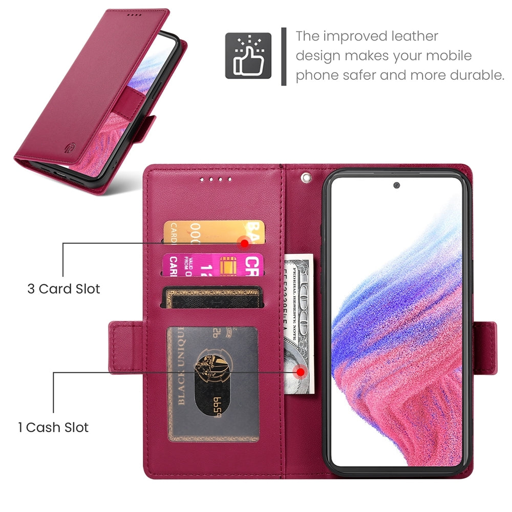 Samsung Galaxy A53 5G Wallet Case - Luxury Magnetic PU Leather Flip Cover with Card Slots, Stand & Shockproof Protection