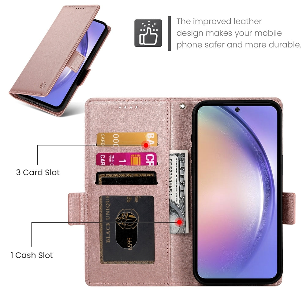 Samsung Galaxy A54 5G Wallet Case - Luxury Magnetic PU Leather Flip Cover with Card Slots, Stand & Shockproof Protection