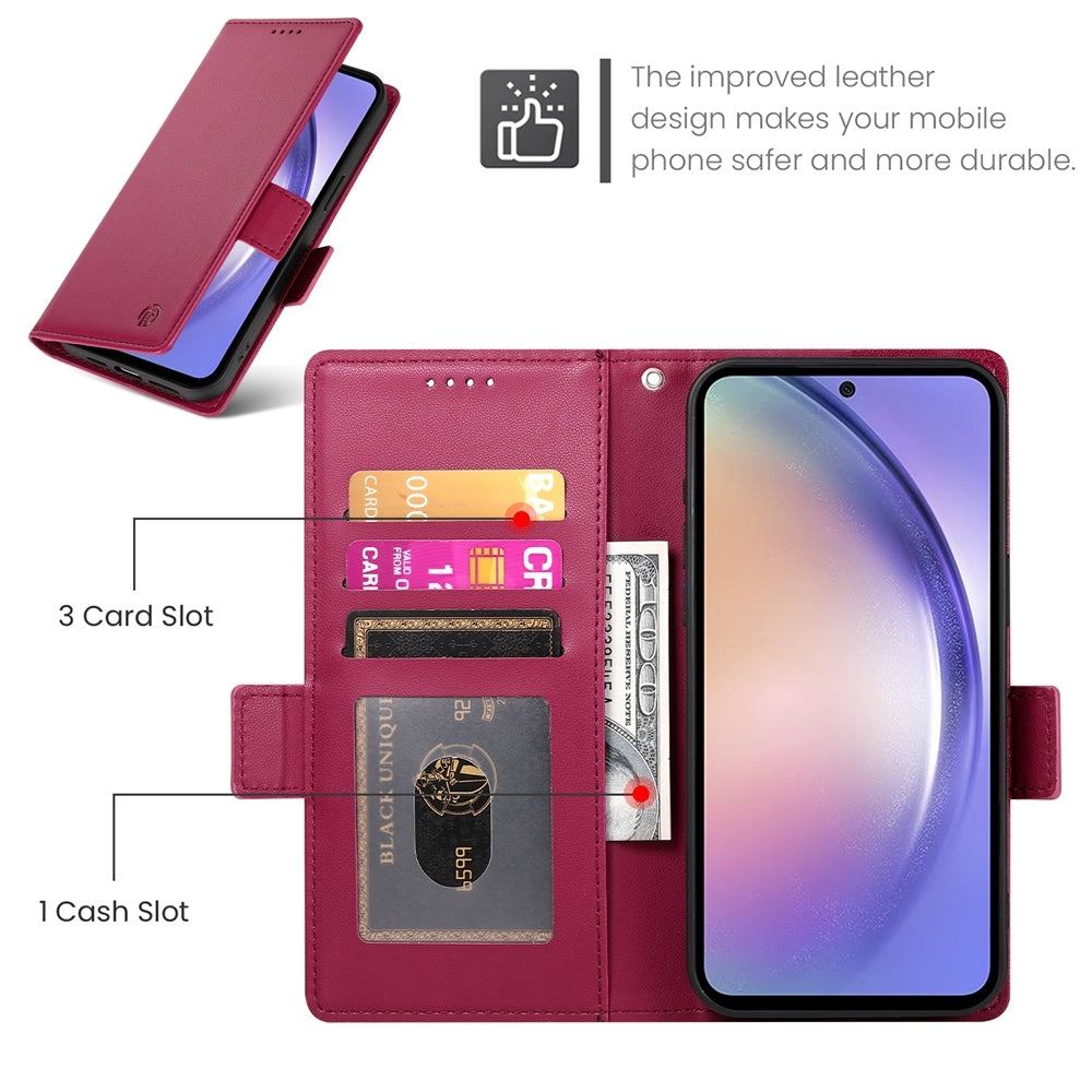 Samsung Galaxy A54 5G Wallet Case - Luxury Magnetic PU Leather Flip Cover with Card Slots, Stand & Shockproof Protection