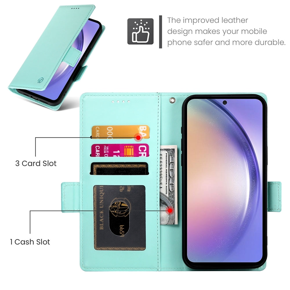 Samsung Galaxy A54 5G Wallet Case - Luxury Magnetic PU Leather Flip Cover with Card Slots, Stand & Shockproof Protection