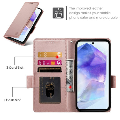 Samsung Galaxy A55 5G Wallet Case - Luxury Magnetic PU Leather Flip Cover with Card Slots, Stand & Shockproof Protection