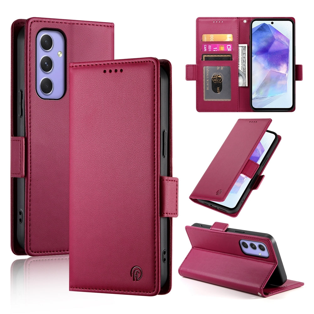 Samsung Galaxy A55 5G Wallet Case - Luxury Magnetic PU Leather Flip Cover with Card Slots, Stand & Shockproof Protection